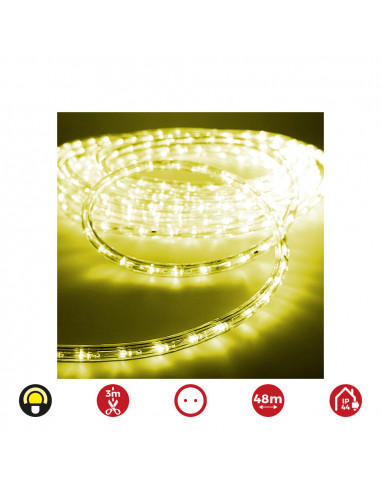 Tubeflexiled led 2 voies multifonction 36 leds/m jaune ip44 ( usage int. ext.) edm 48m euro/m
