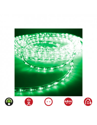 Tube flexiled led 2 voies multifonction 36 leds/m vert 48m ip44 ( usage int. ext.) edm euro/mts