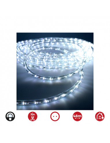 Tube flexiled led 2 voies multifonction 36 leds/m blanc froid ip44 ( usage int. ext.) edm 48m euro/mts