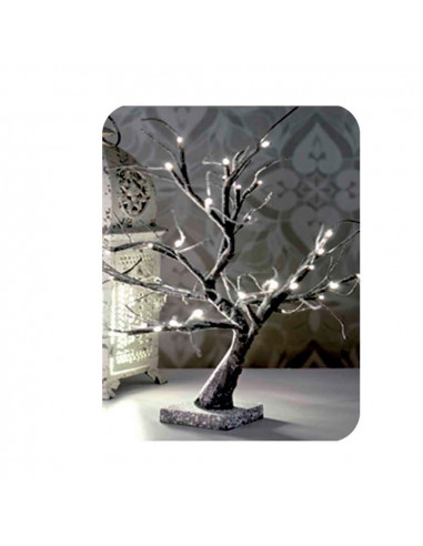 Arbre 3d sakura neigé 45cm blanc chaud (fonctionne à piles 3xaa) intérieur edm