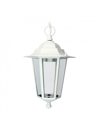 Lampe en aluminium et verre pour plafond ip44 e27 60w couleur blanche ø19.2x94,7cm modèle zurich. edm