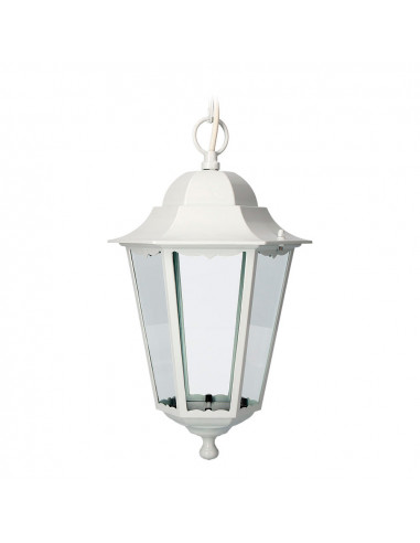 Lampe en aluminium et verre pour plafond ip44 e27 100w couleur blanche ø22x96,5cm modèle marsella. edm