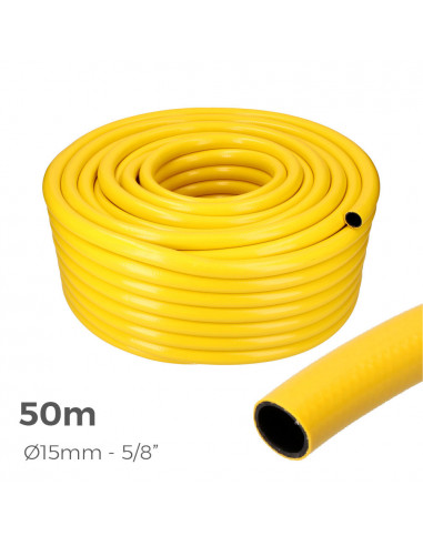 Tuyau agricole jaune ø intérieur 15mm ø extérieur 20mm (5/8") rouleau 50m edm