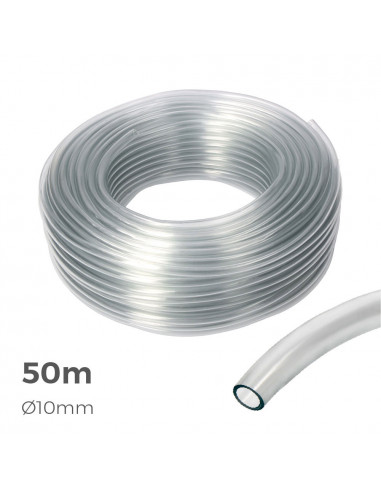 Tuyau transparent ø intérieur 10mm ø extérieur 14mm rouleau 50m