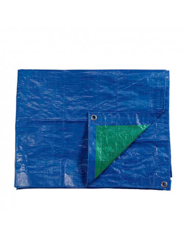 Auvent 10x15m double face. couleur bleu/vert. densité 90g/m² edm