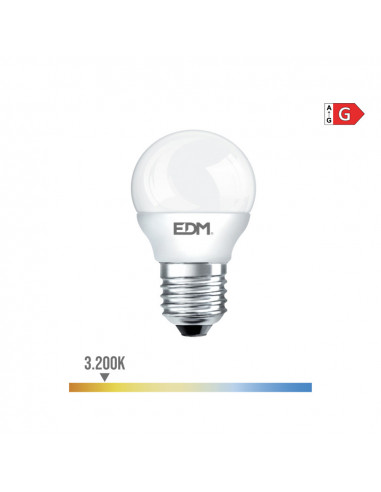 S.of. ampoule led sphérique e27 5w 400lm 3200k lumière chaude ø4,5x8cm edm