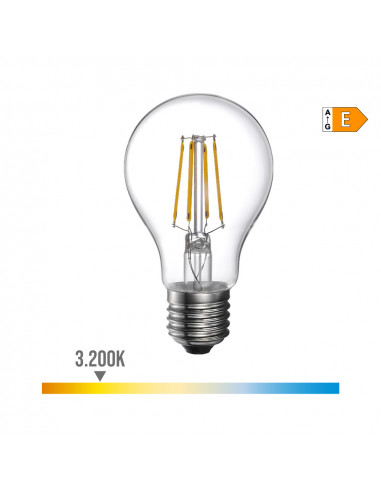 Ampoule standard avec filament led e27 4w 550lm 3200k lumière chaude ø6x10.6cm edm