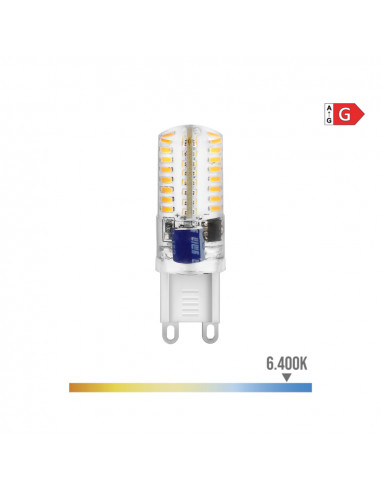 Ampoule led g9 silicone 2.5w 170lm 6400k lumière froide ø1.6x5cm edm