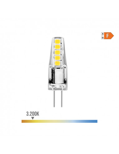 Ampoule silicone bi-pin led g4 12v 2w 180lm 3200k lumière chaude ø1x3,7cm edm
