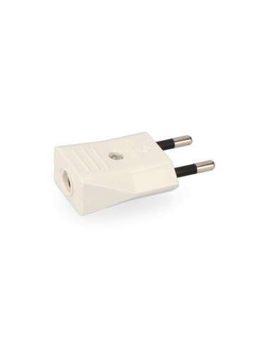 Fiche mâle 10a 250v blanche emballée edm