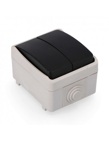 Double commutateur étanche économique sous emballage edm ip44 16a 250v