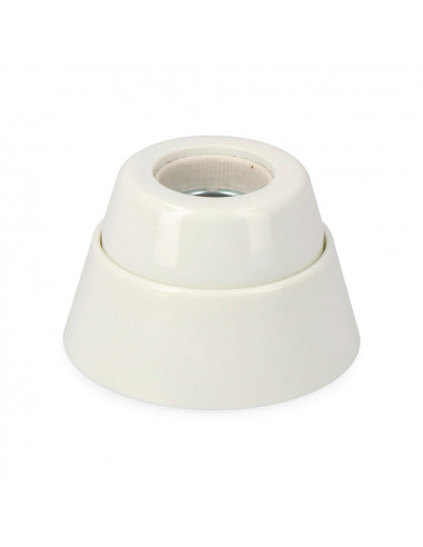 Douille murale e27 droite porcelaine sous film rétractable edm