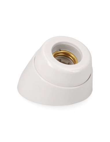 Douille murale courbe en porcelaine e27 sous film rétractable edm