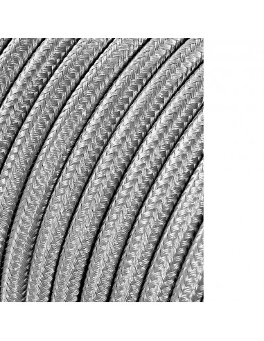 Câble cordon tubulaire 2x0,75mm c64 argent 25m