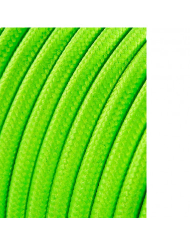 Câble cordon tubulaire 2x0,75mm jaune fluorescent 25m