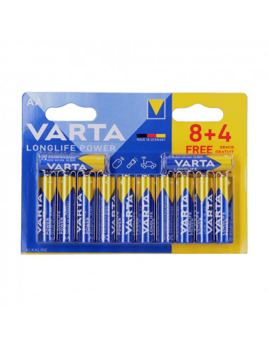 S.of. pile alcaline varta longlife power aa - lr06 (emballage 8+4 unit) ø14,5x50,5mm