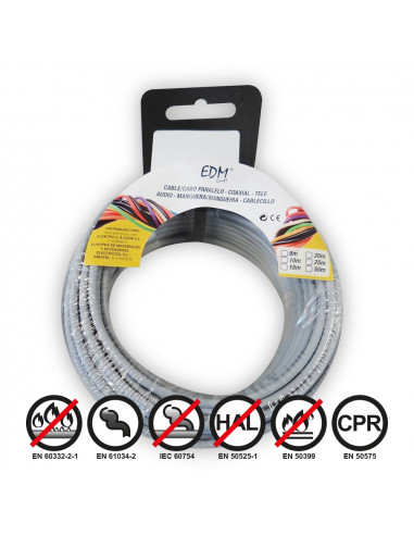 Bobine fil électrique flexible 1,5mm gris sans halogène 15m