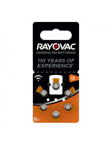 Micro pile appareil auditif rayovac za13 1,45v (blister 6 piles) ø8x6mm