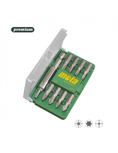 Jeu de 9 embouts divers + adaptateur. b10 mota