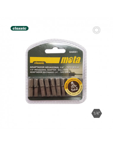 Adaptateur hexagonale 25mm 1-4 10unit. bab061 mota