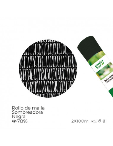 Rouleau de maille d'ombrage. couleur noire 70% 2x100m edm