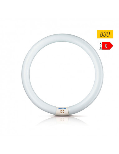 Tube fluorescent circulaire 32w ø30cm triphosphor 830k lumière chaude philips