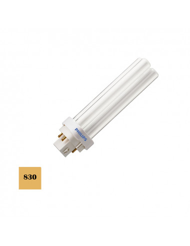 Ampoule basse consommation lynx d-26w g24 830k pld-4pin lumière chaude 17.4cm philips