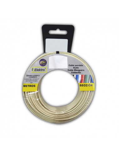 Bobine câble parallel téléphone blanc 2 voies 5m
