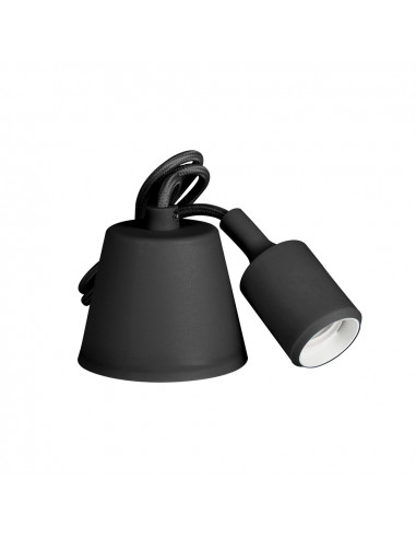 Suspension en silicone e27 60w couleur noire edm