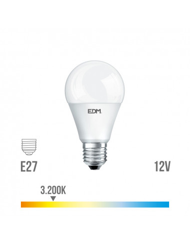 Ampoule standard led 12v ac/dc e27 10w 810 lm 3200k lumière chaude edm