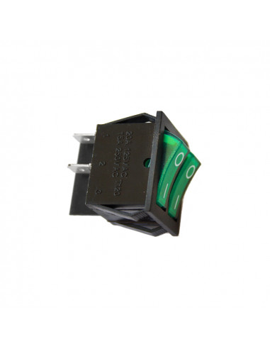 Interrupteur double 15a 250v vert