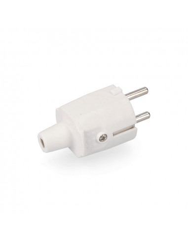 Fiche en caoutchouc 10/16a 250v t/tl ip44 4,8mm blanche sous film rétractable edm