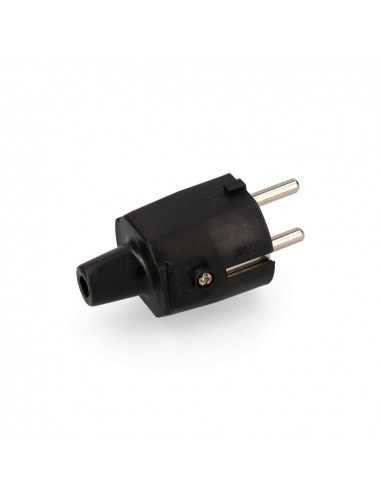 Fiche en coutchouc 10/16a 250v t/tl ip44 4,8mm noire sous film rétractable edm
