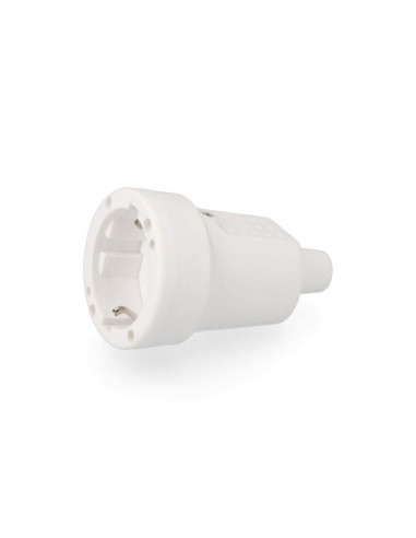Prise étanche en caoutchouch 10/16a 250v t/tl ip44 4,8mm blanche sous film rétractable edm