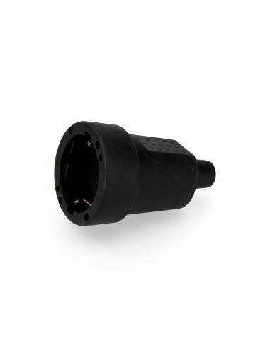 Prise étanche en caoutchouc 10/16a 250v t/tl ip44 4,8mm noire sous film rétractable edm