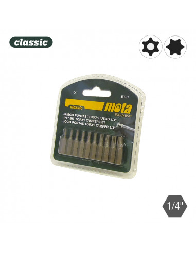 Jeu embouts torx tamper x 25mm 10unit. btj1 mota