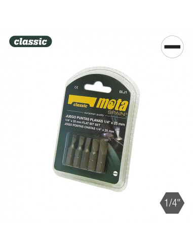 Jeu embouts de vissage plats 1/4" 5unit. x 50mm blj2 mota