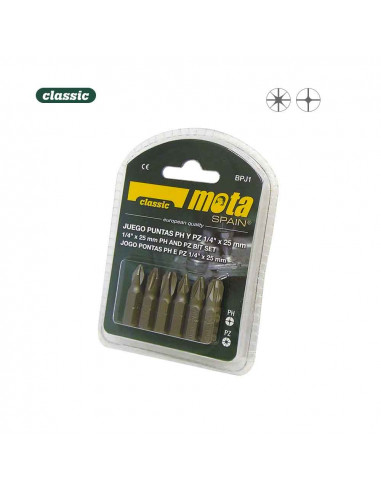 Jeu 6 embouts phillips ph 1-2-3 pz 1-2-3 x 50mm bpj2 mota