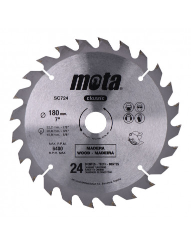 Lame pour scie circulaire widia 180mm 24 dents clp18 sc724p mota