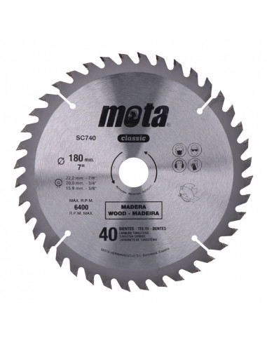 Scie circ widia 180mm 7 1-4 40 dts clp18 sc740p mota