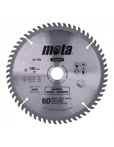 Scie circ widia 180mm 7 1-4 60 dts clp18 sc760p mota