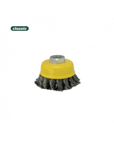 Brosse soucoupe en acier torsadé 60mm fhr60 mota