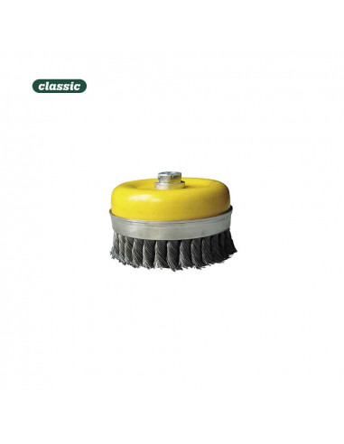 Brosse soucoupe en acier torsadé 80mm ftr080 mota