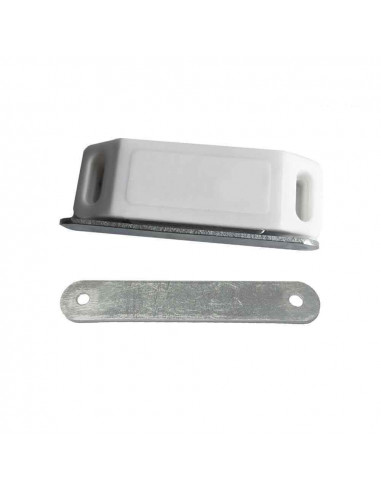 Loquet fermeture magnétique blanc (deux pièces) 75x18mm