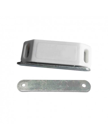 Loquet fermeture magnétique blanx (deux pièces) 58x15mm