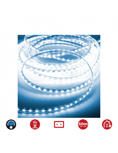 Bobine ruban led 60 leds/m 4,2w/m bleu edm 220v-240v (usage int. ext.) euro/m 50m