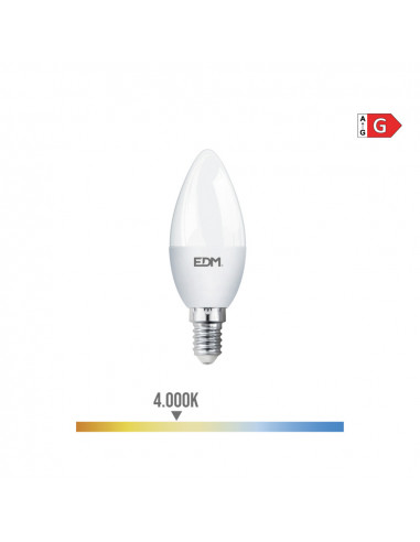 Ampoule bougie led e14 5w 400lm 4000k lumière du jour ø3.6x10.3cm edm