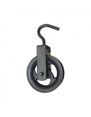 Poulie de puits noire 120mm