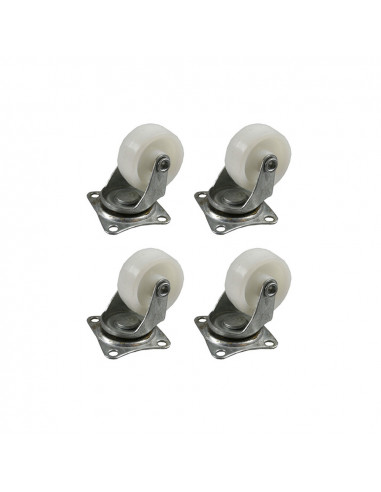 Lot de 4 roulettes 32mm blanches