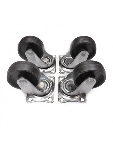 Lot de 4 roulettes 40mm noires 45x40mm